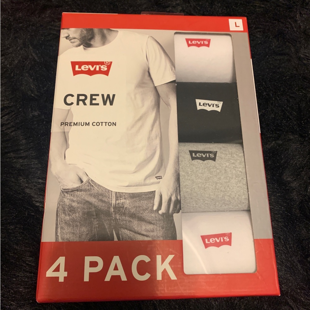 Levi's Men's Crew Neck T-Shirt 4-Pack